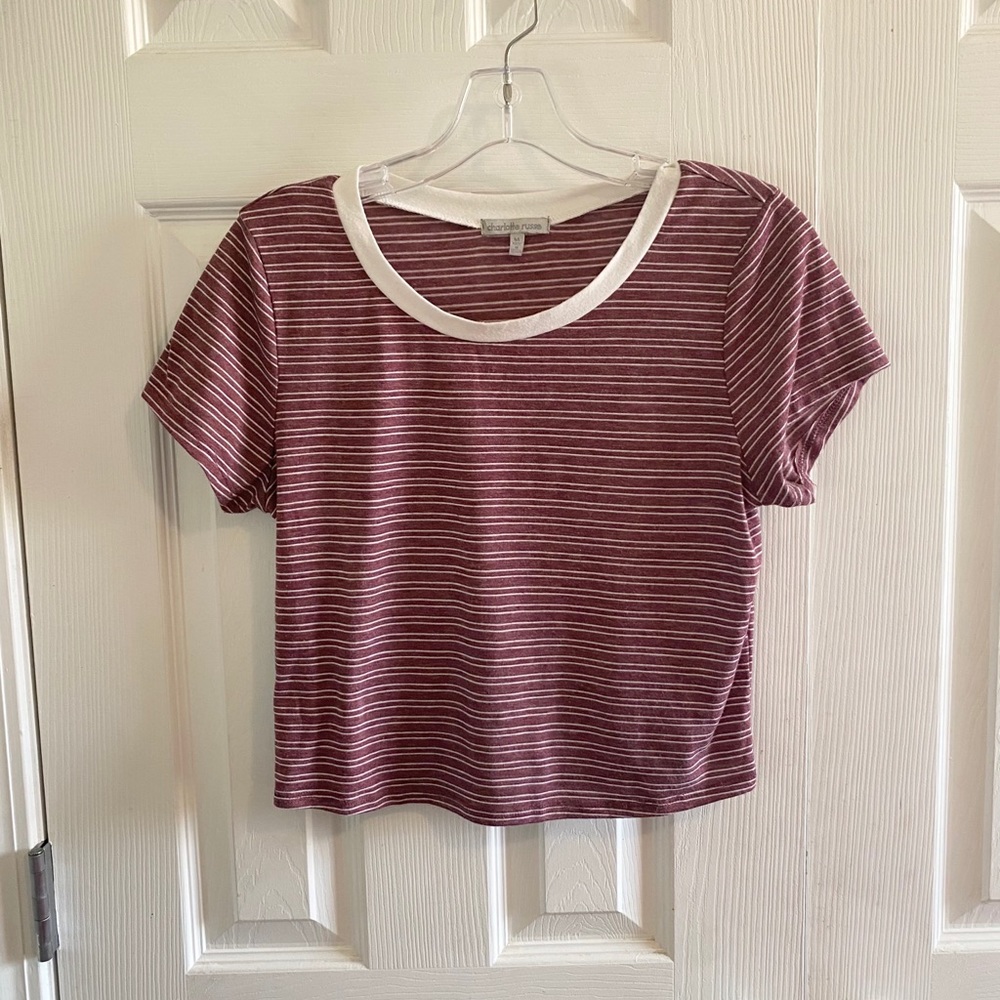 Charlotte Russe stripped crop tee